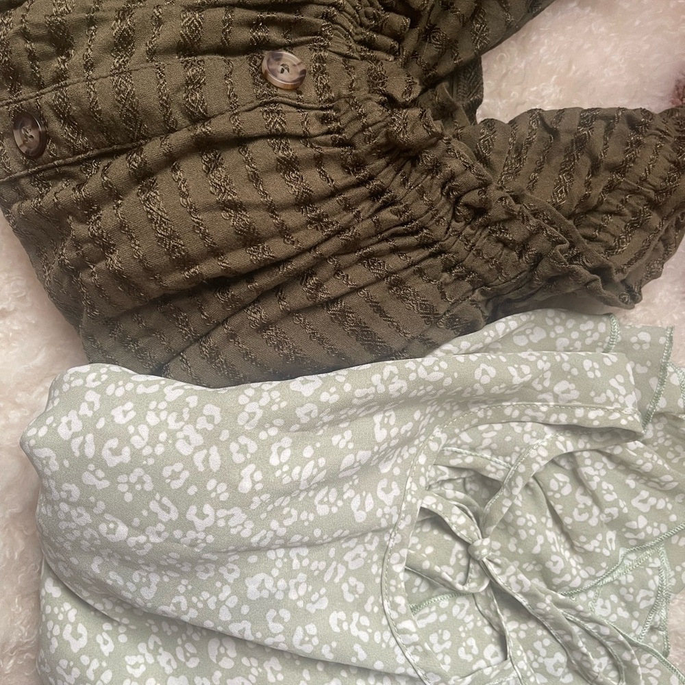 Free Kisses & Express brand  Olive and Mint Blouses Set